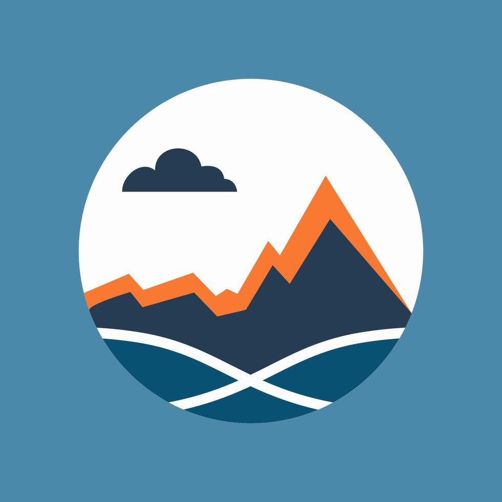 an Mountain and Sunset Badge vector