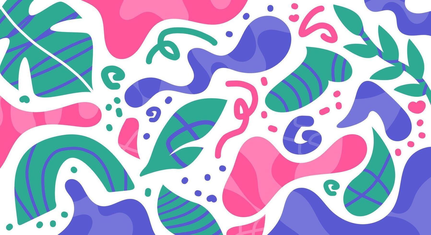 Flat design abstract shapes colorful background vector
