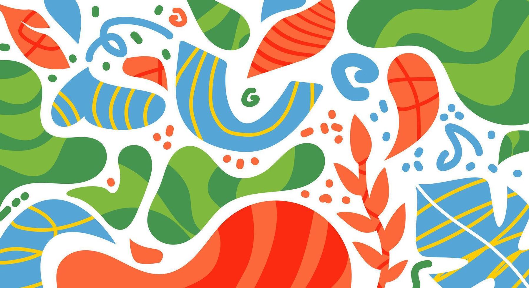 Flat design abstract shapes colorful background vector