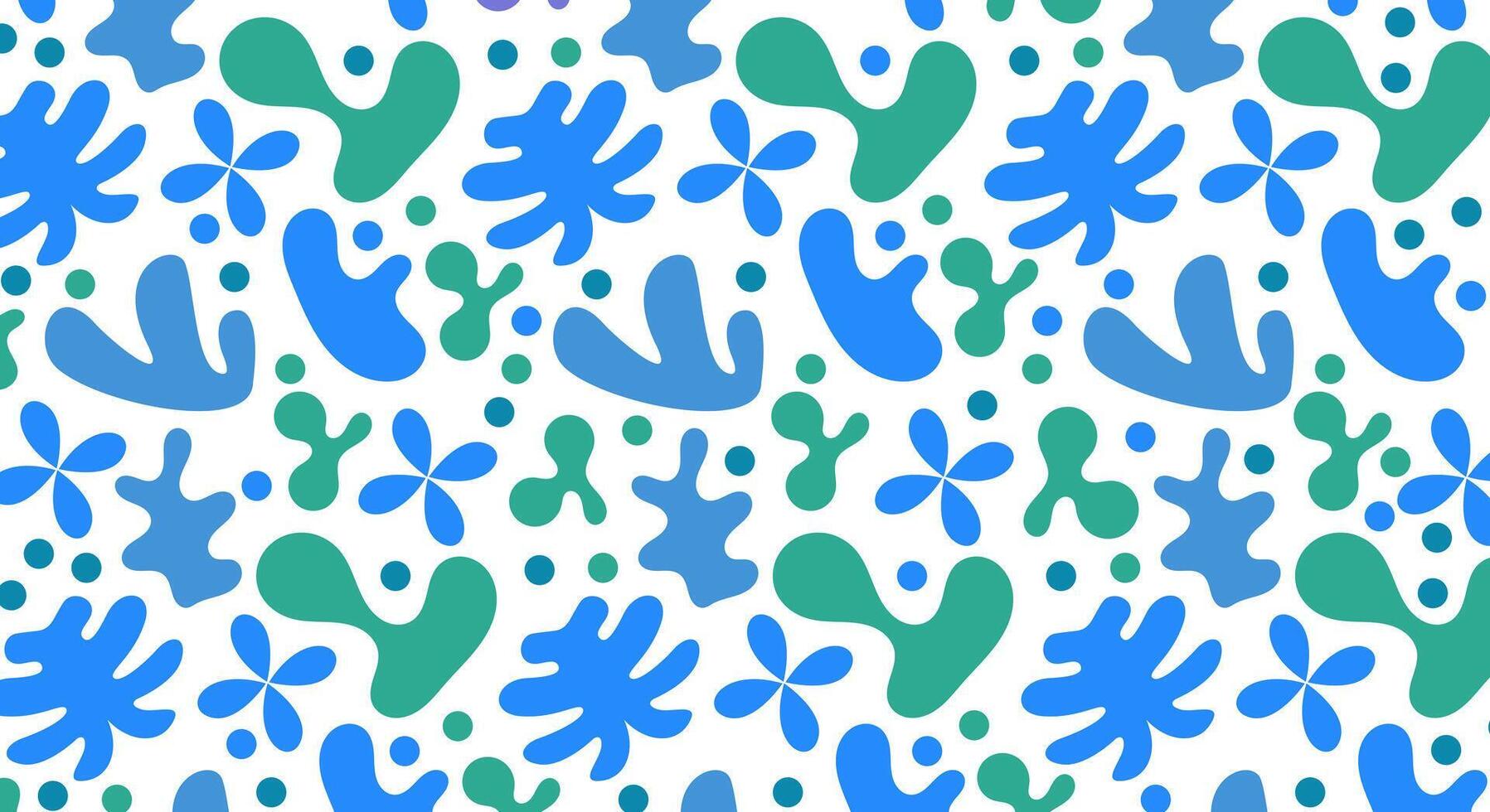 Blue and green matisse pattern background vector