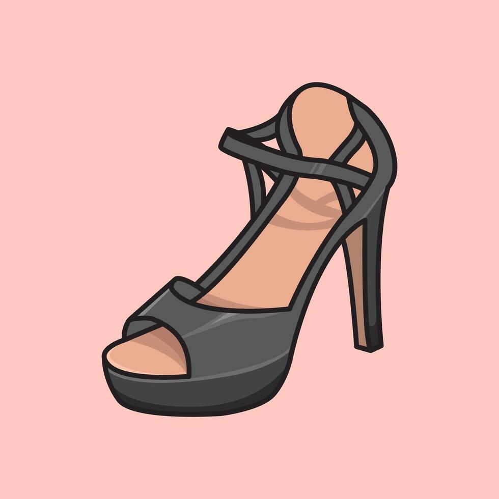 illustration Heels. design High Heels. High Heels Shoe Fashion Cartoon design illustration and icon for website, digital and print vector
