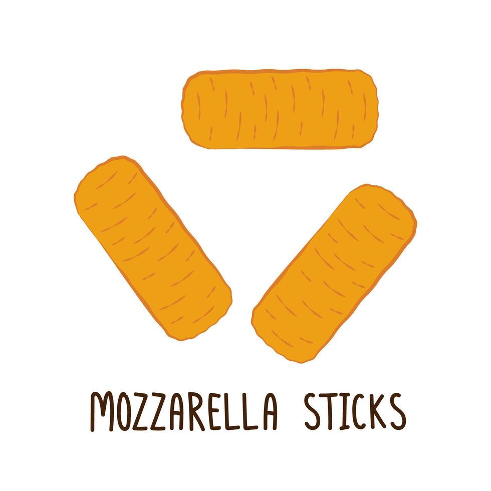 Mozzarella sticks . Mozzarella sticks on white background. Cheese stretch. vector