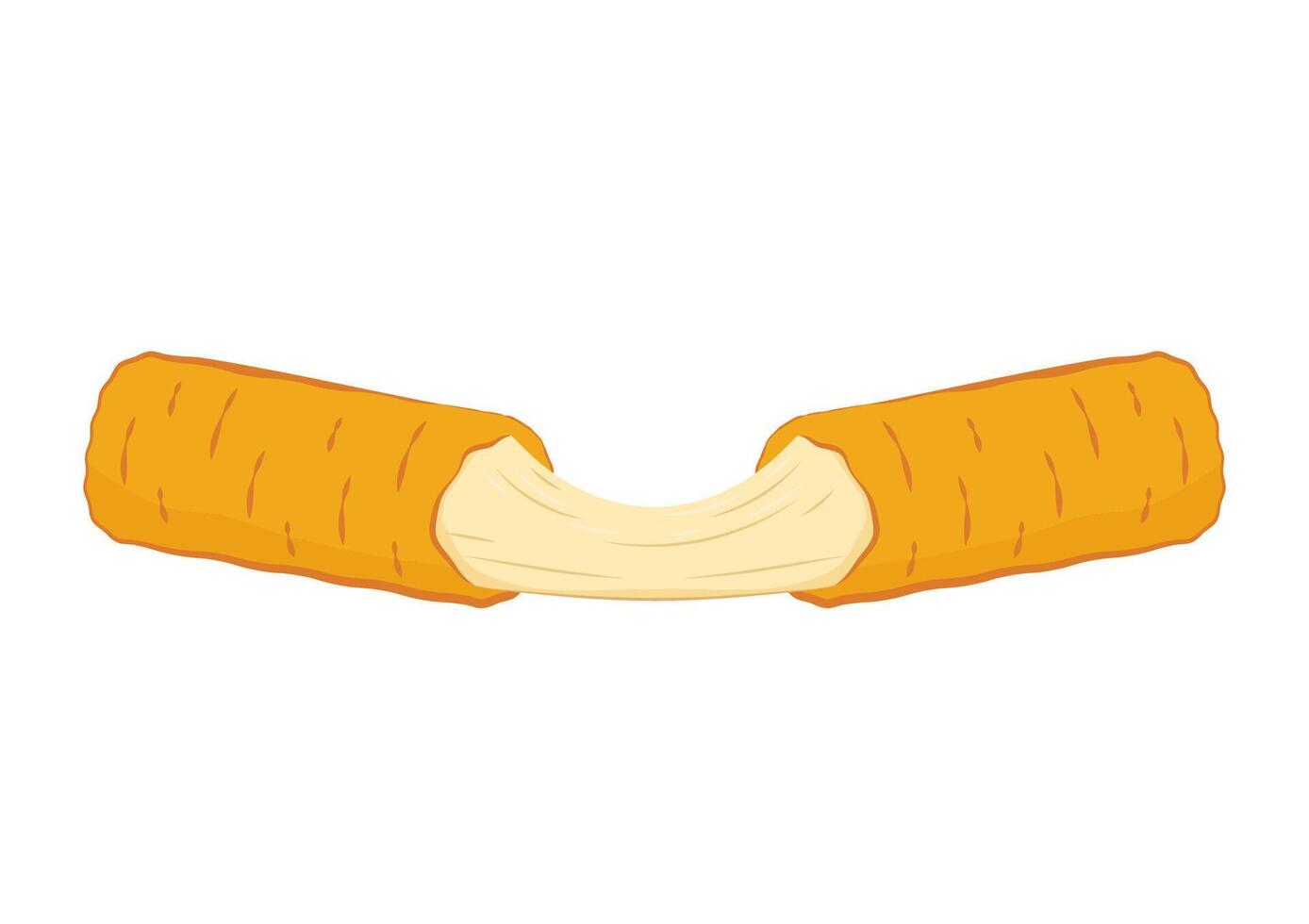 Mozzarella sticks . Mozzarella sticks on white background. Cheese stretch. vector