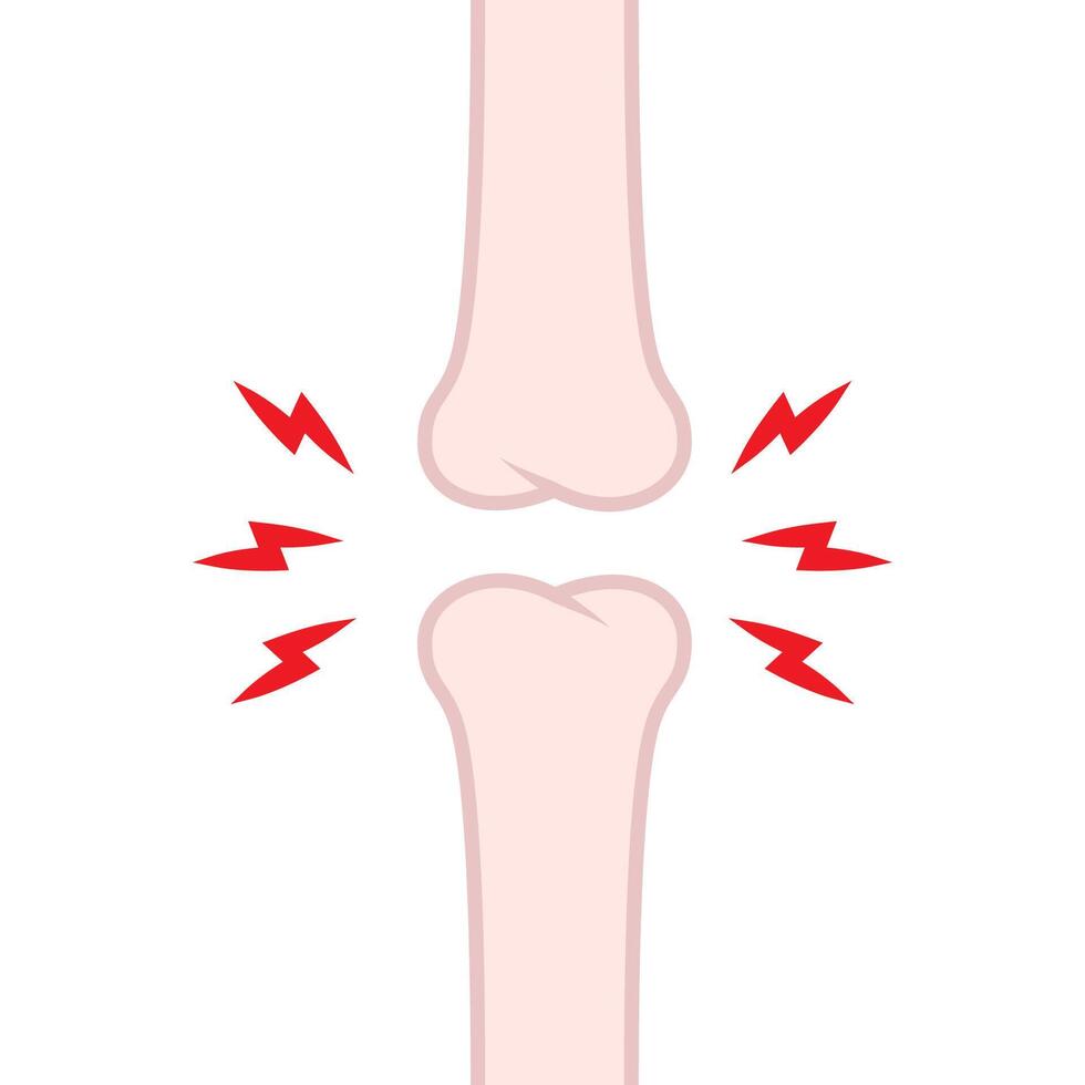 Knee bone problems. Bone cartoon . vector