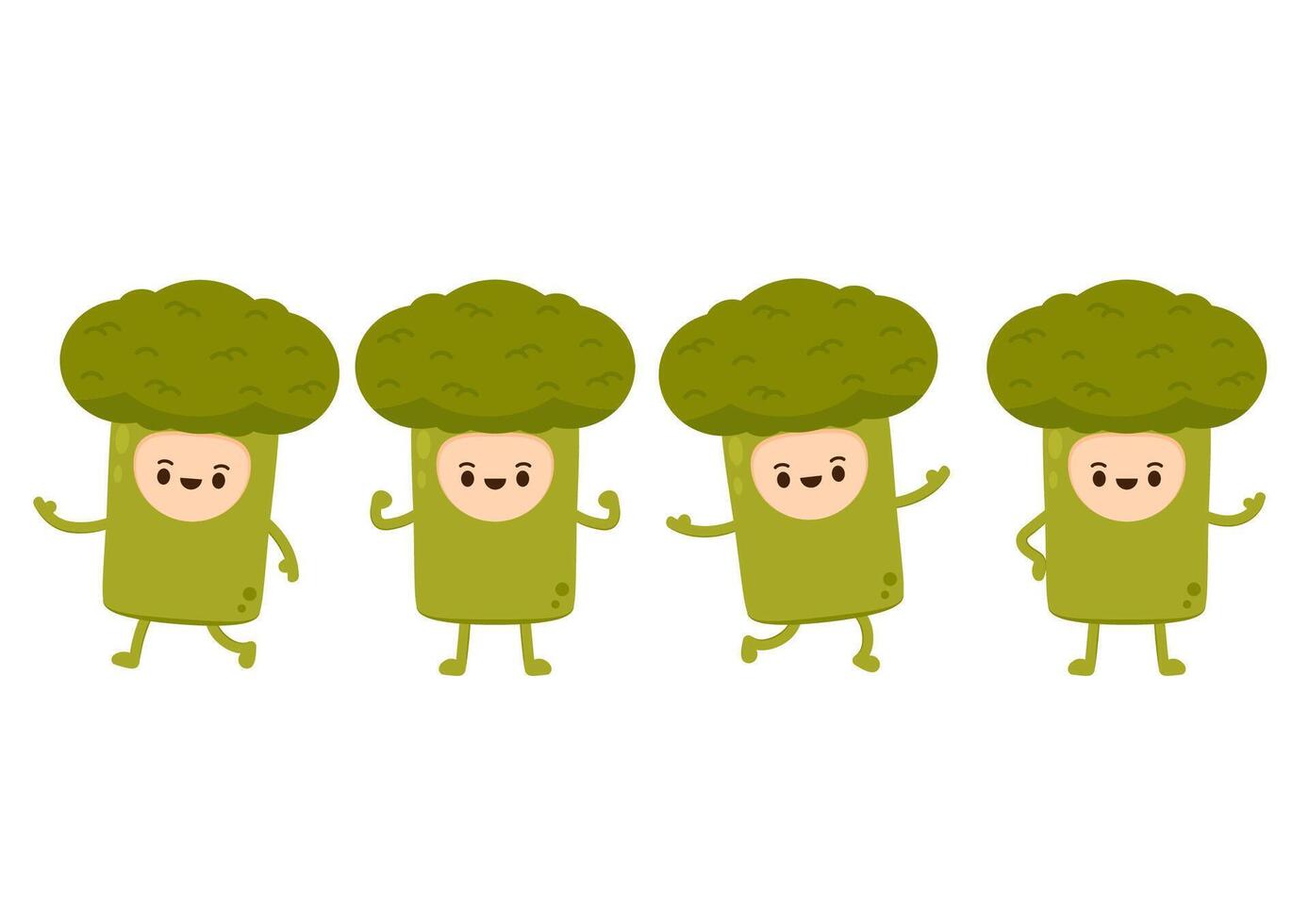 Broccoli mascot. Broccoli character design. Broccoli on white background. vector