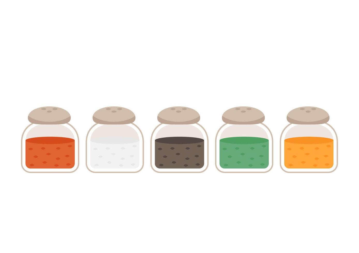 Pepper and chilli powder set. free space for text. Ingredient powder . vector