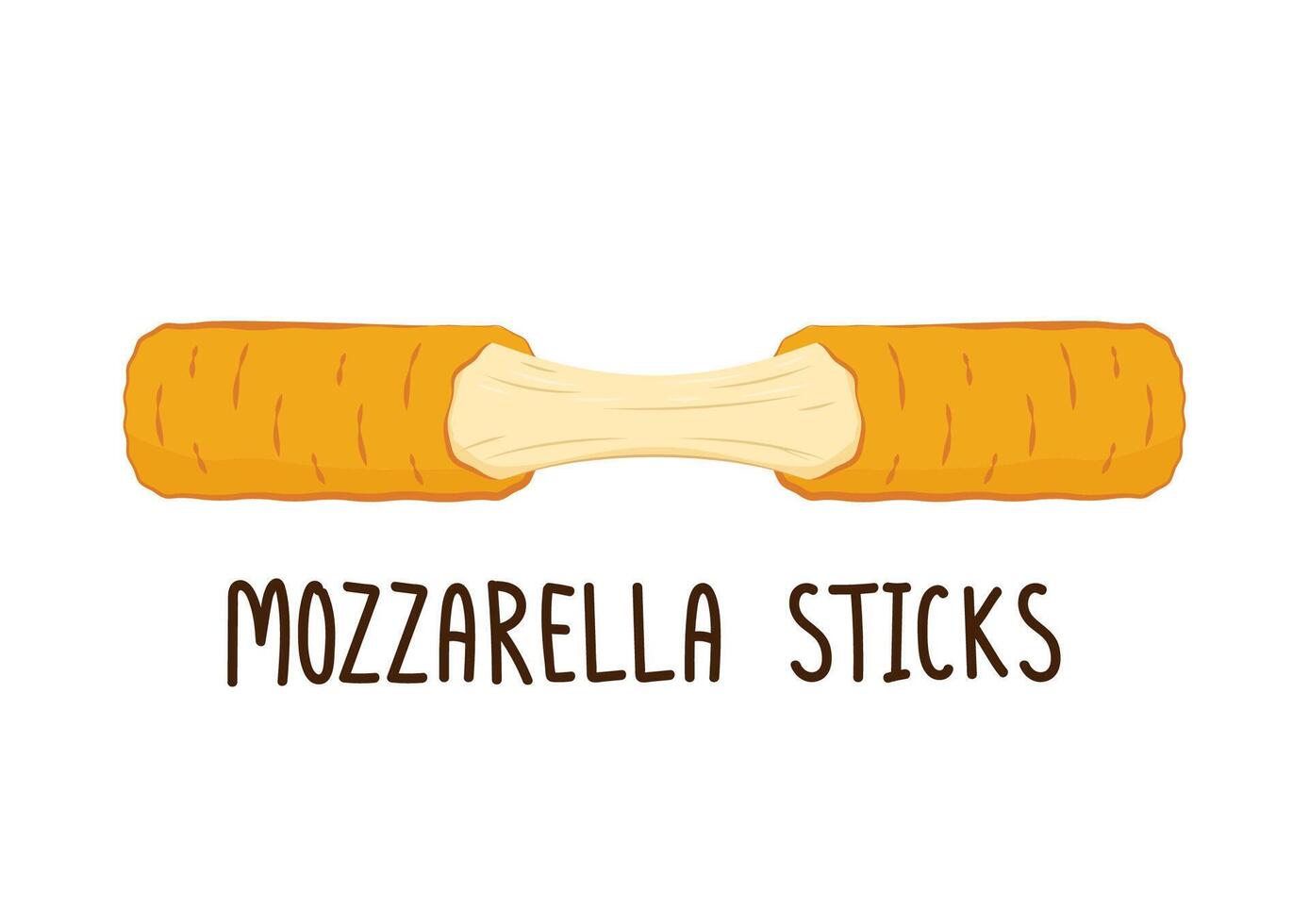 Mozzarella sticks . Mozzarella sticks on white background. Cheese stretch. vector
