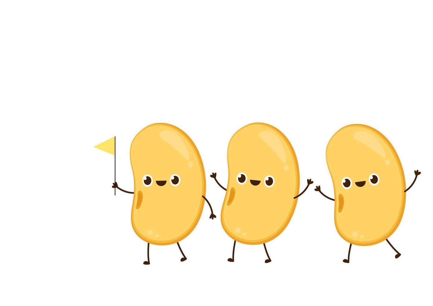 Soybean . Soybean character design. vector
