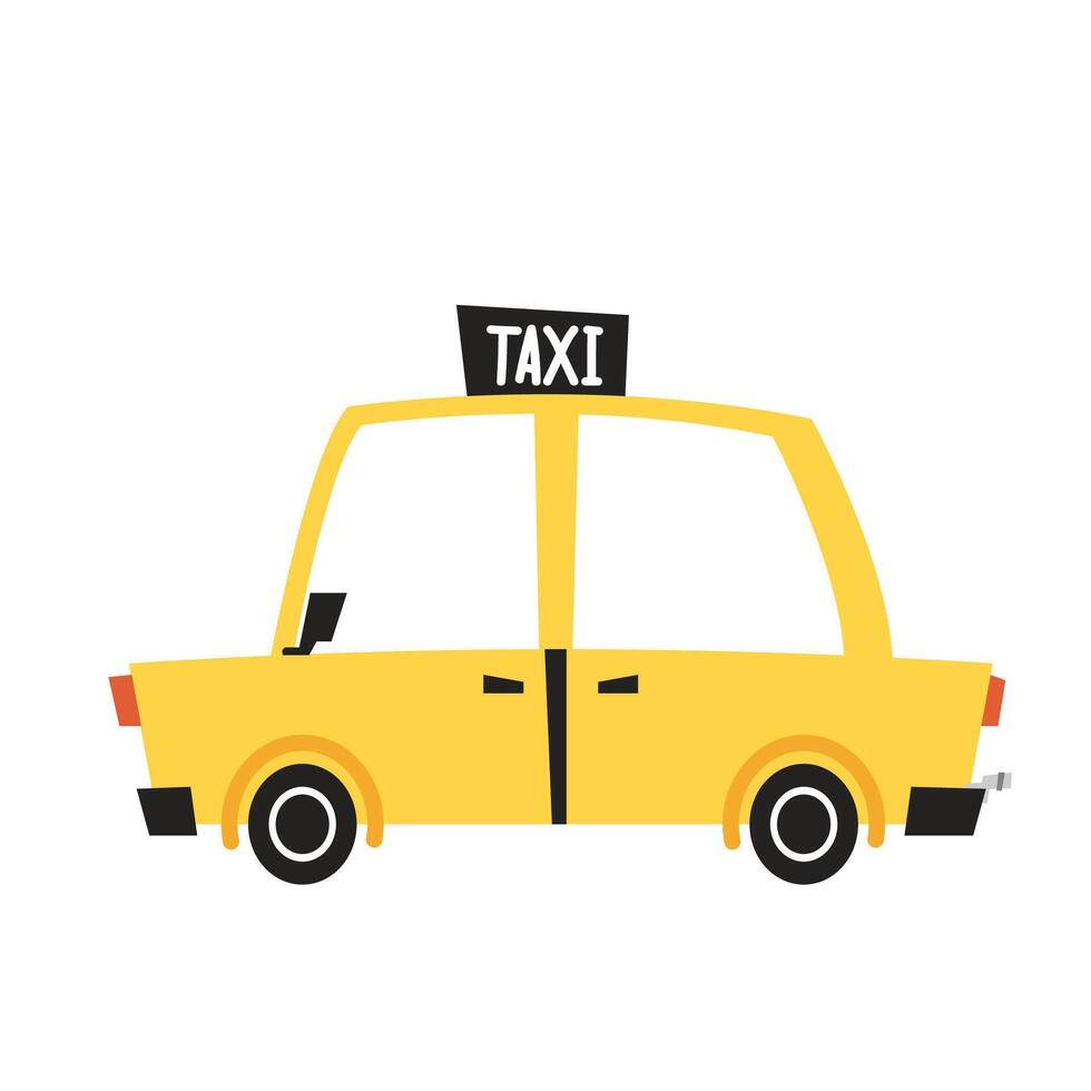Taxi cartoon . Taxi on white background. vector