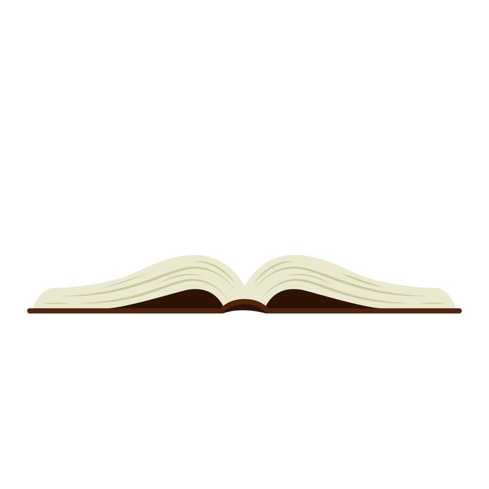 The book is open on white background. Book cartoon . vector