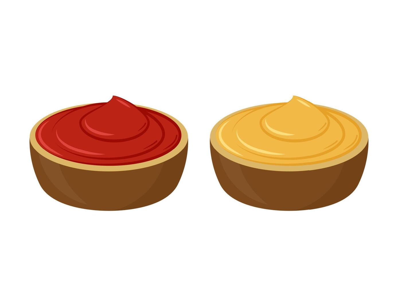 Tomato and Mustard sauce . wallpaper. free space for text. copy space. vector