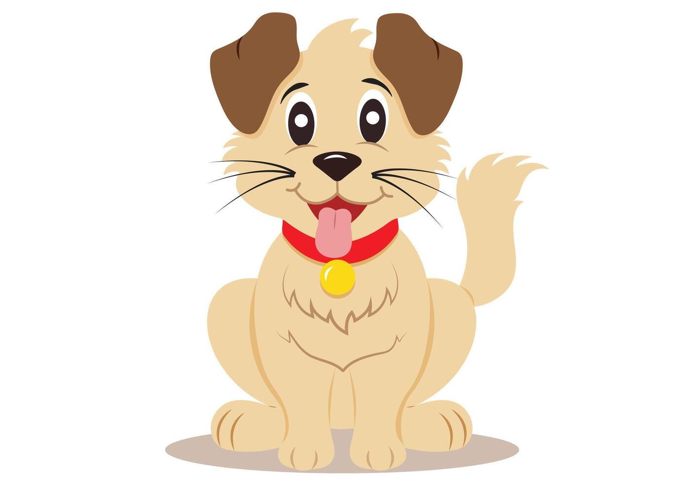 Cute Cartoon Dog Flat Designs Isolated on White Background vector