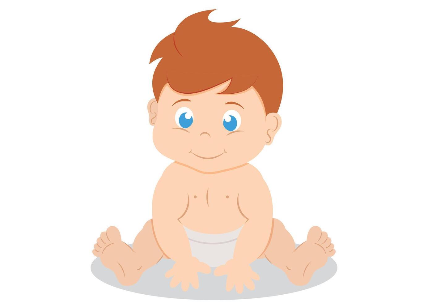 Cartoon Cute Little Baby Flat Design Isolated on White Background vector