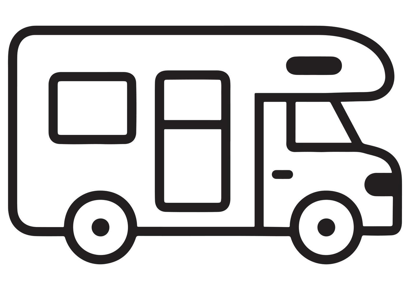 Adventure-Ready Camping Car Icon Flat Designs, Isolated on White Background vector