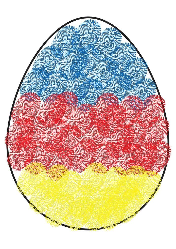 Egg decorated with fingerprint painting Flat Design isolated on white background vector