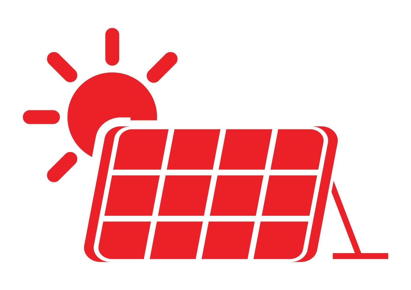 Photovoltaic panels icon Flat Design isolated on white background vector