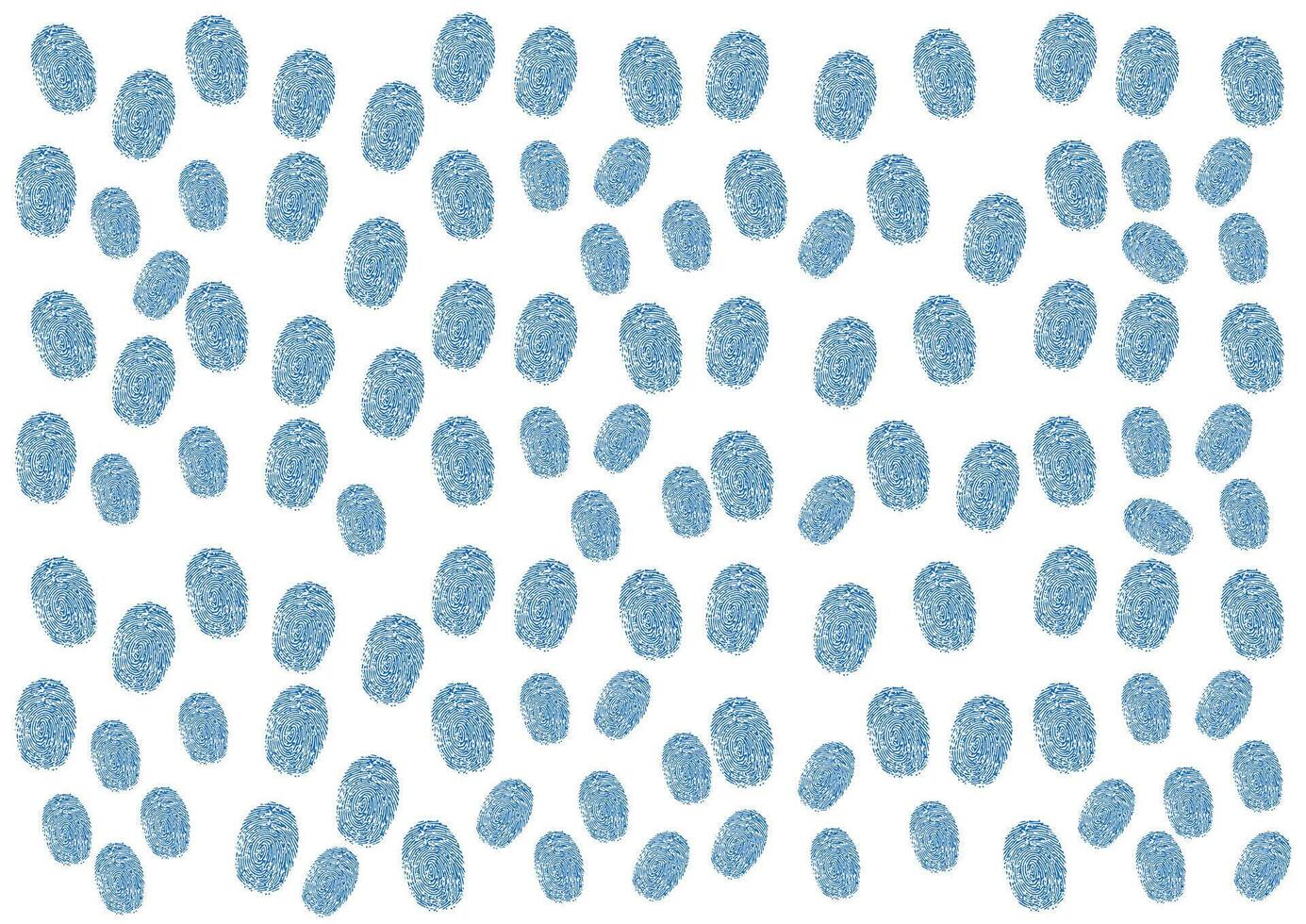 Collection of Painted Blue Fingerprint Flat Designs, Isolated on White Background vector