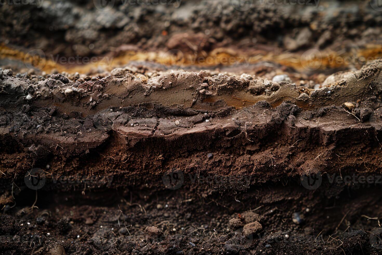Close-Up of Soil Texture Layers photo