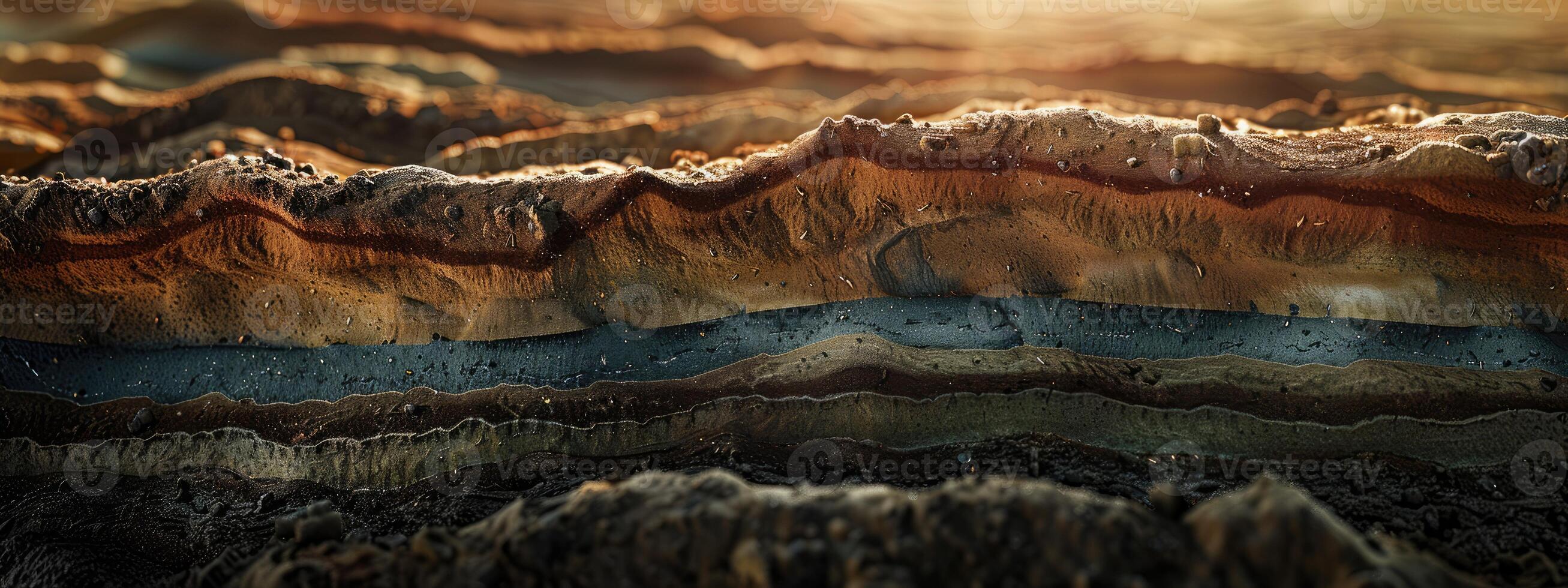 Close-Up of Soil Texture Layers photo