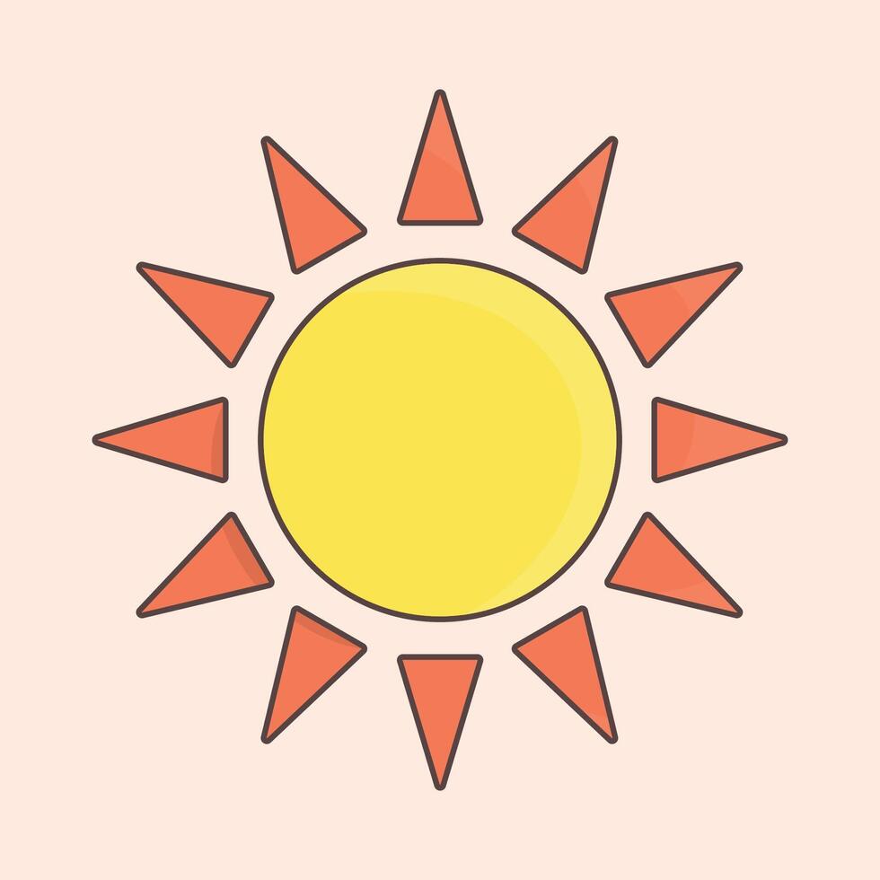 Sun icon Summer icon set illustration elements vector