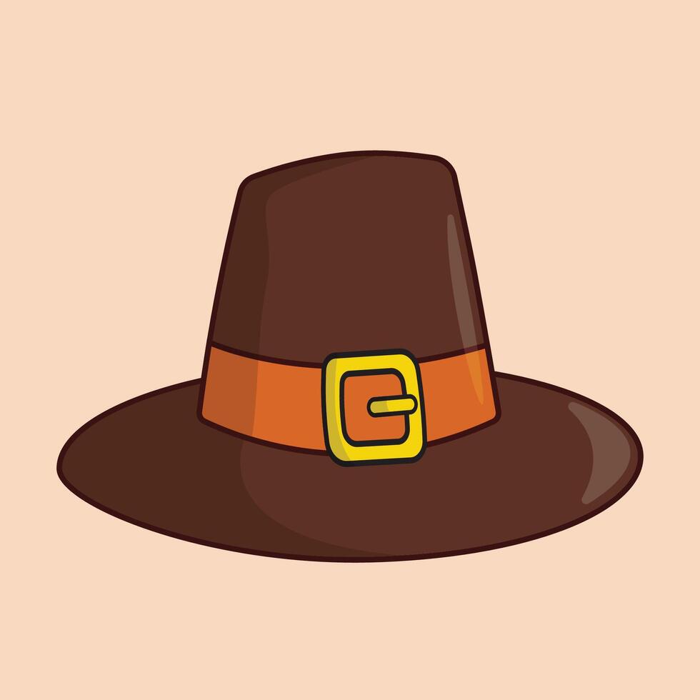 Flat Pilgrim Hat icon Thanksgiving icon set illustration vector