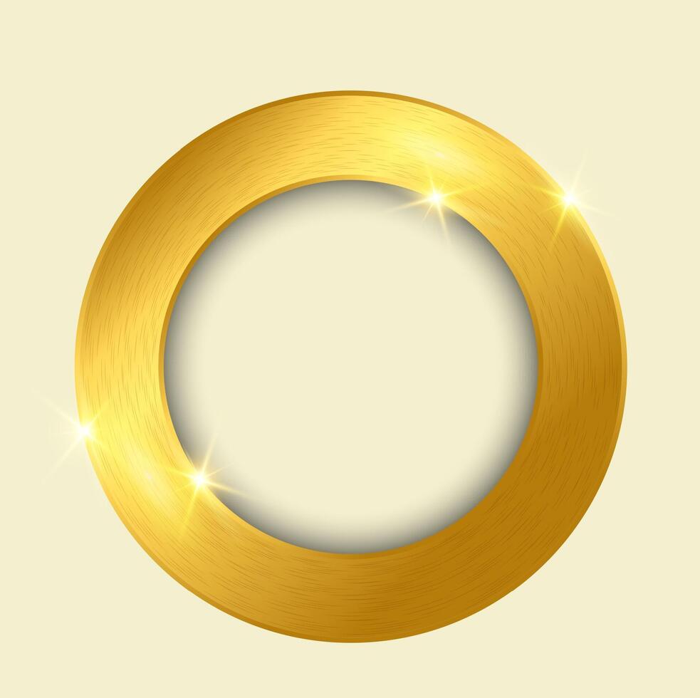 Elegant Gold Photo Frame with circle shape vector
