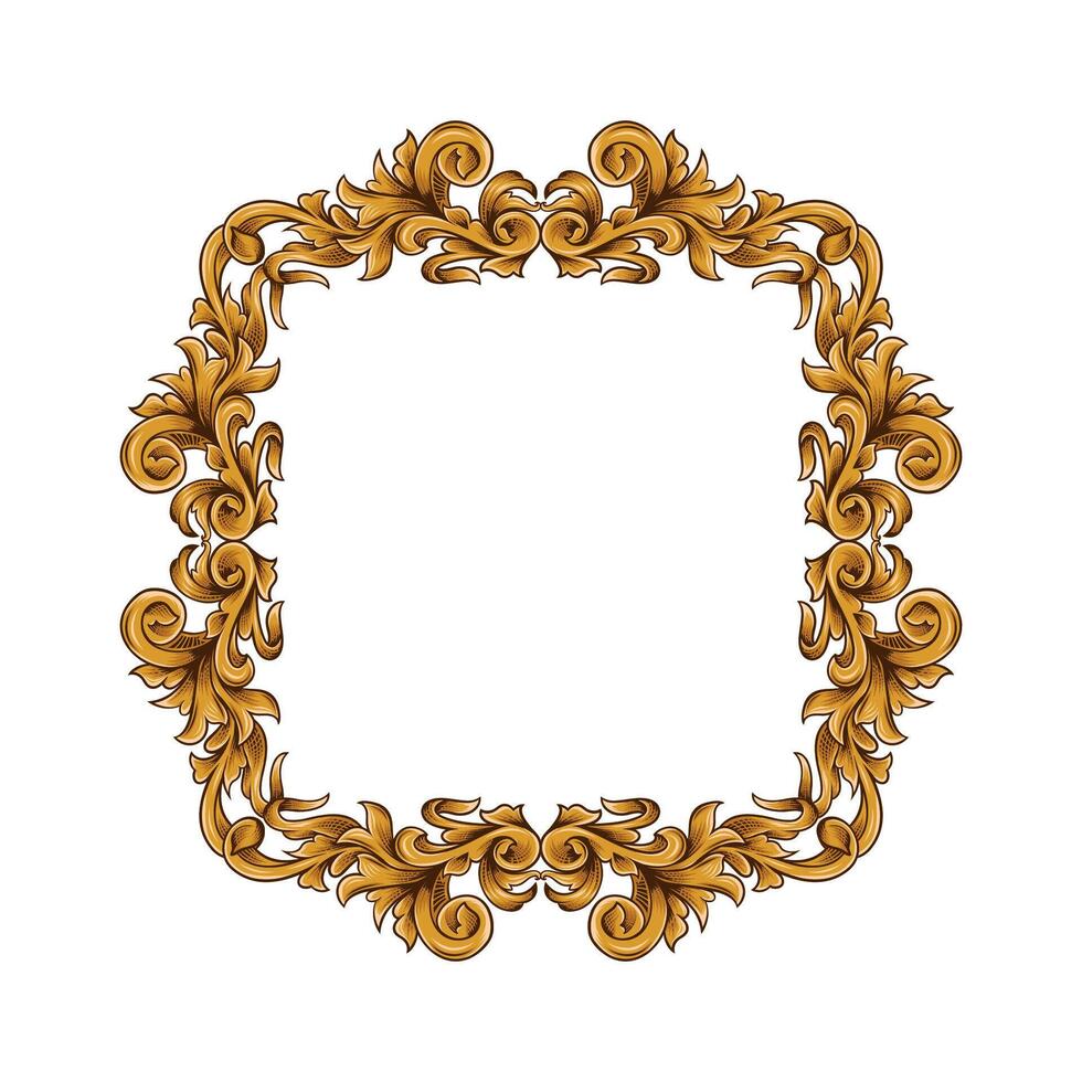 Luxury gold and romantic Vintage style engraved frame design vector