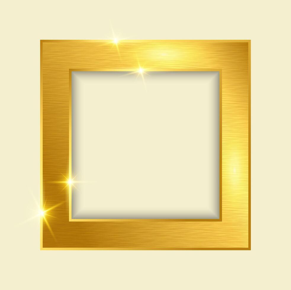 Elegant Gold Photo Frame with square shape vector