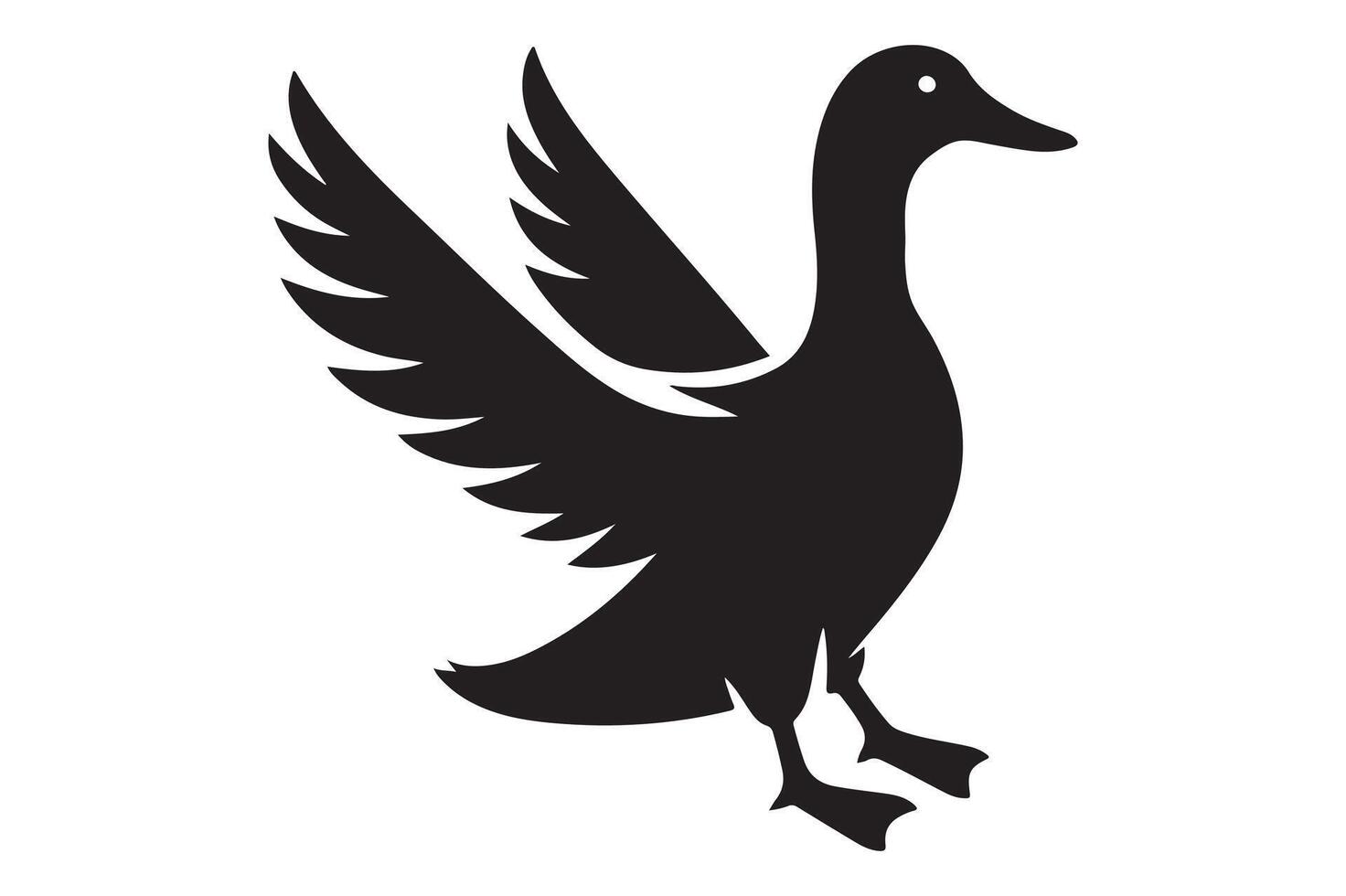 Duck silhouette Illustration, simple art style vector