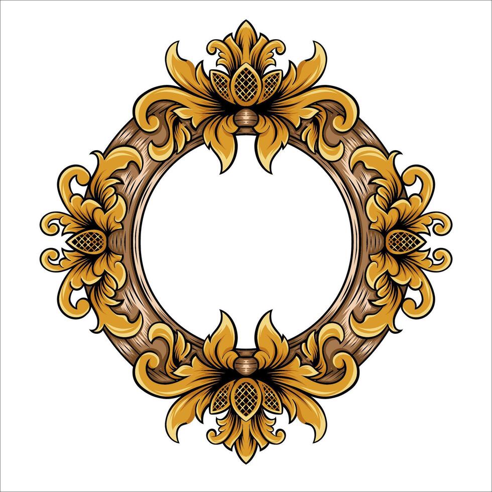 Classic and luxury vintage style pattern frame design vector