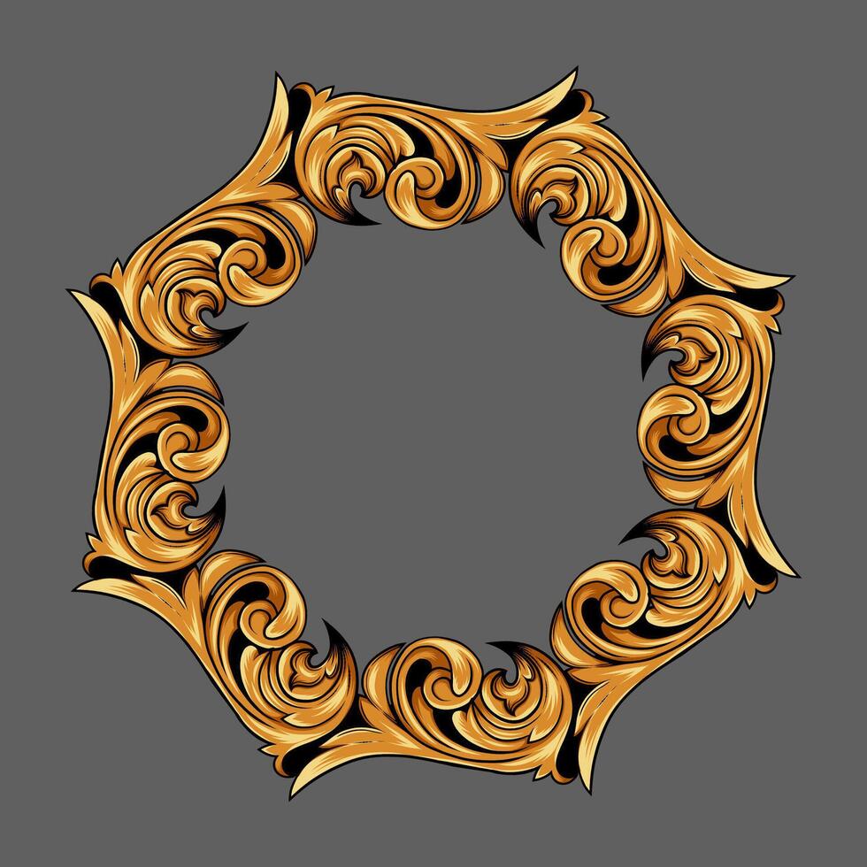 Luxury gold and romantic Vintage style engraved frame design vector
