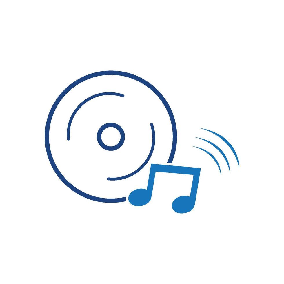 Music note logo icon vector