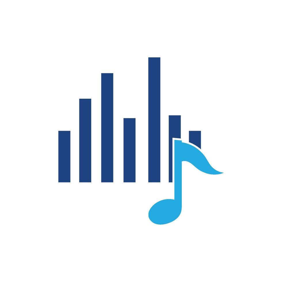 Music note logo icon vector
