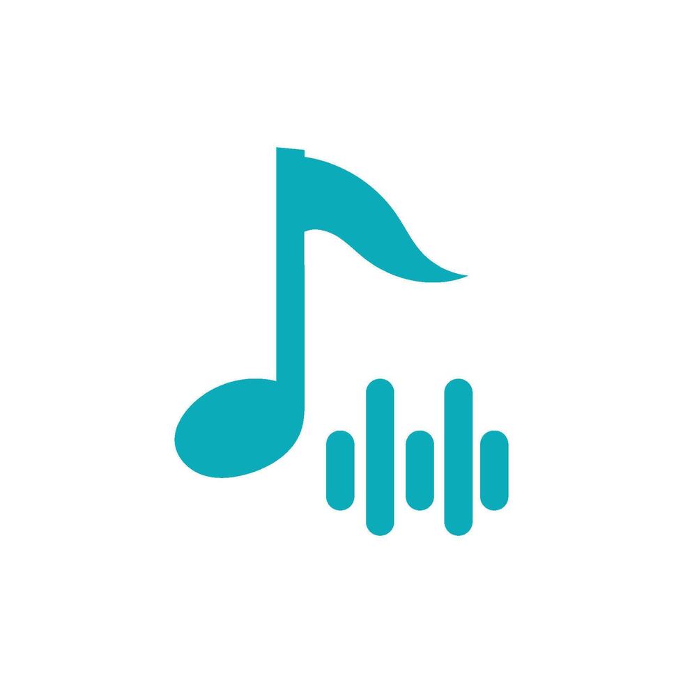 Music note logo icon vector