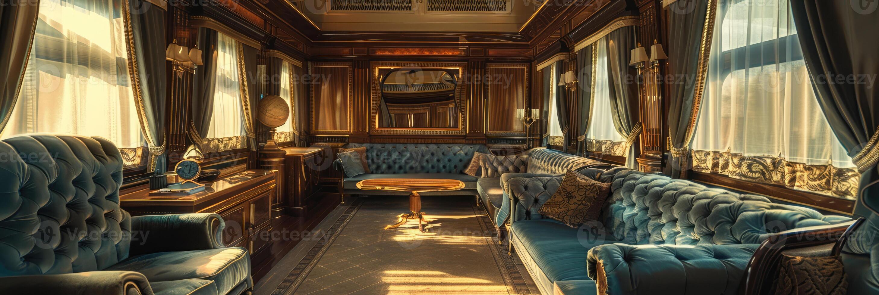 Opulent Train Interior with Luxury Details photo