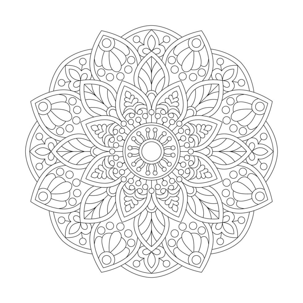 Ethereal Enigma Mandala Coloring Book Page for kdp Book Interior vector