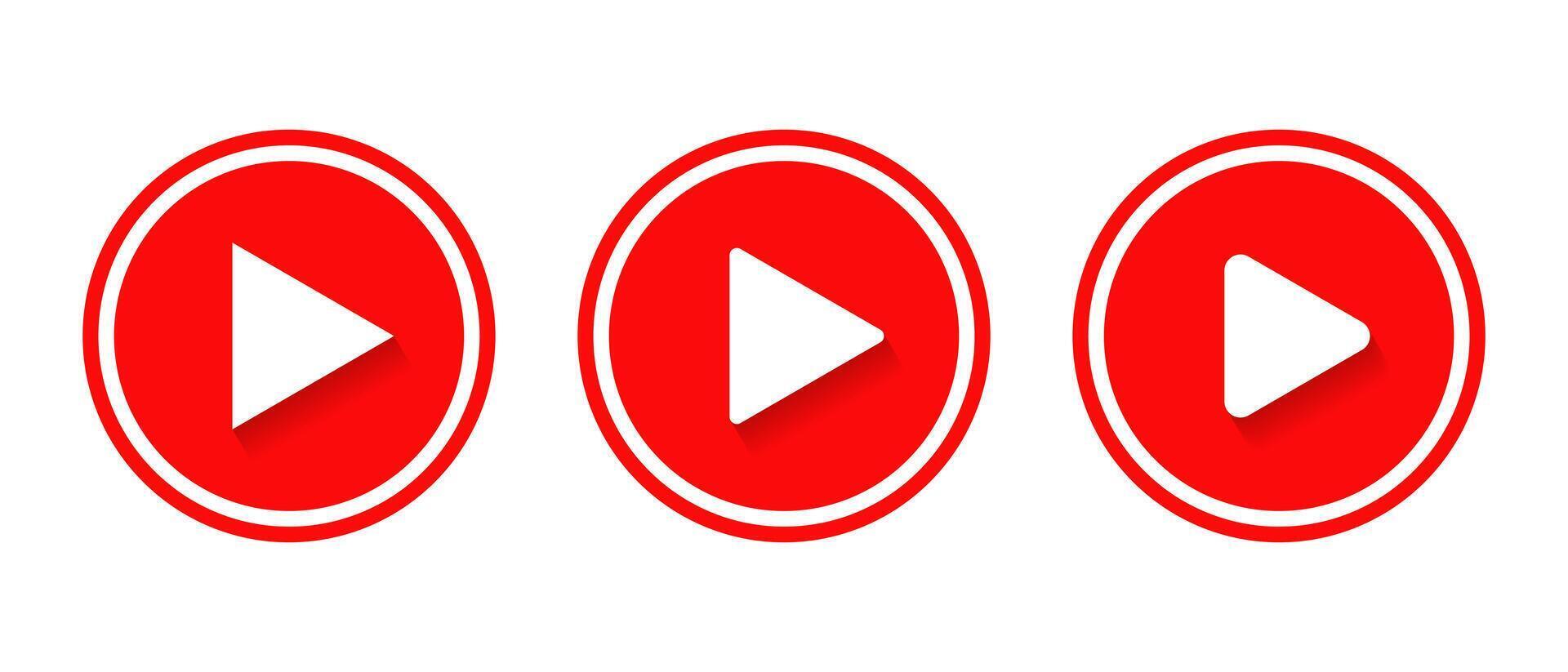 Play icon with shadow. streaming logo vector