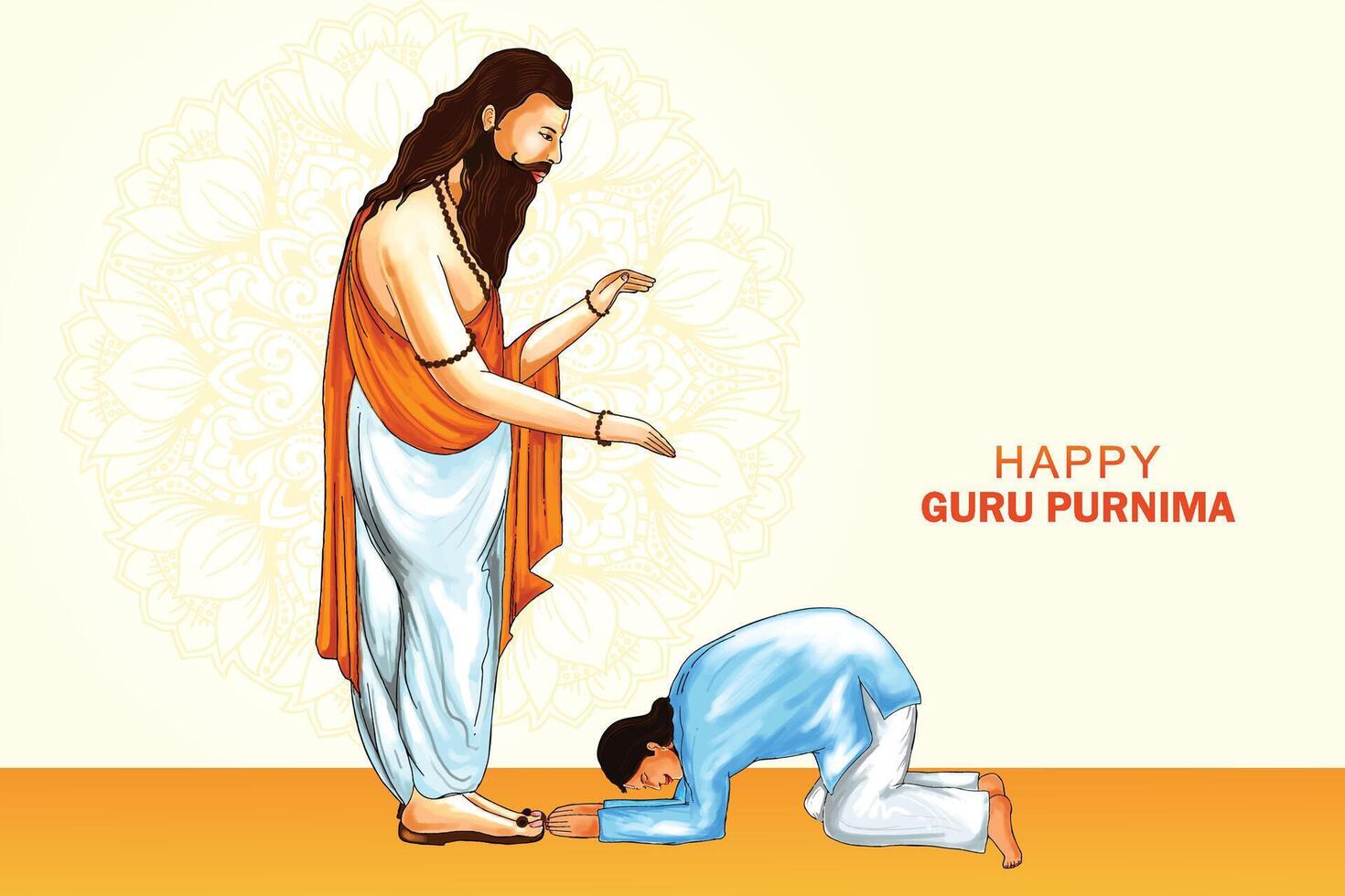 Beautiful celebration guru purnima card background vector