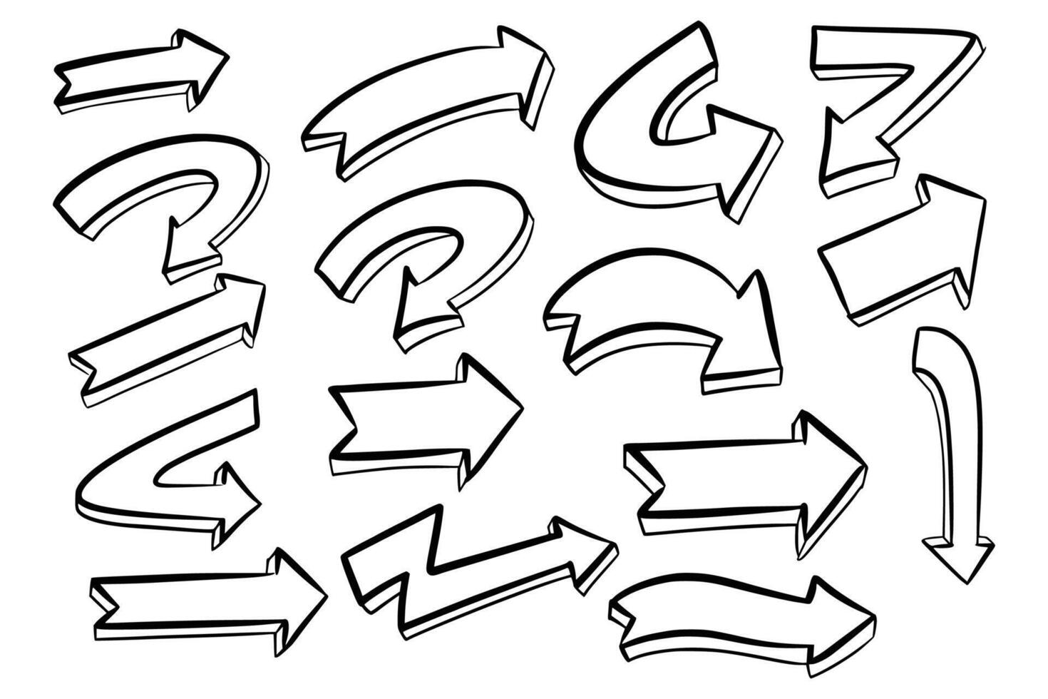 Modern different arrow set design vector