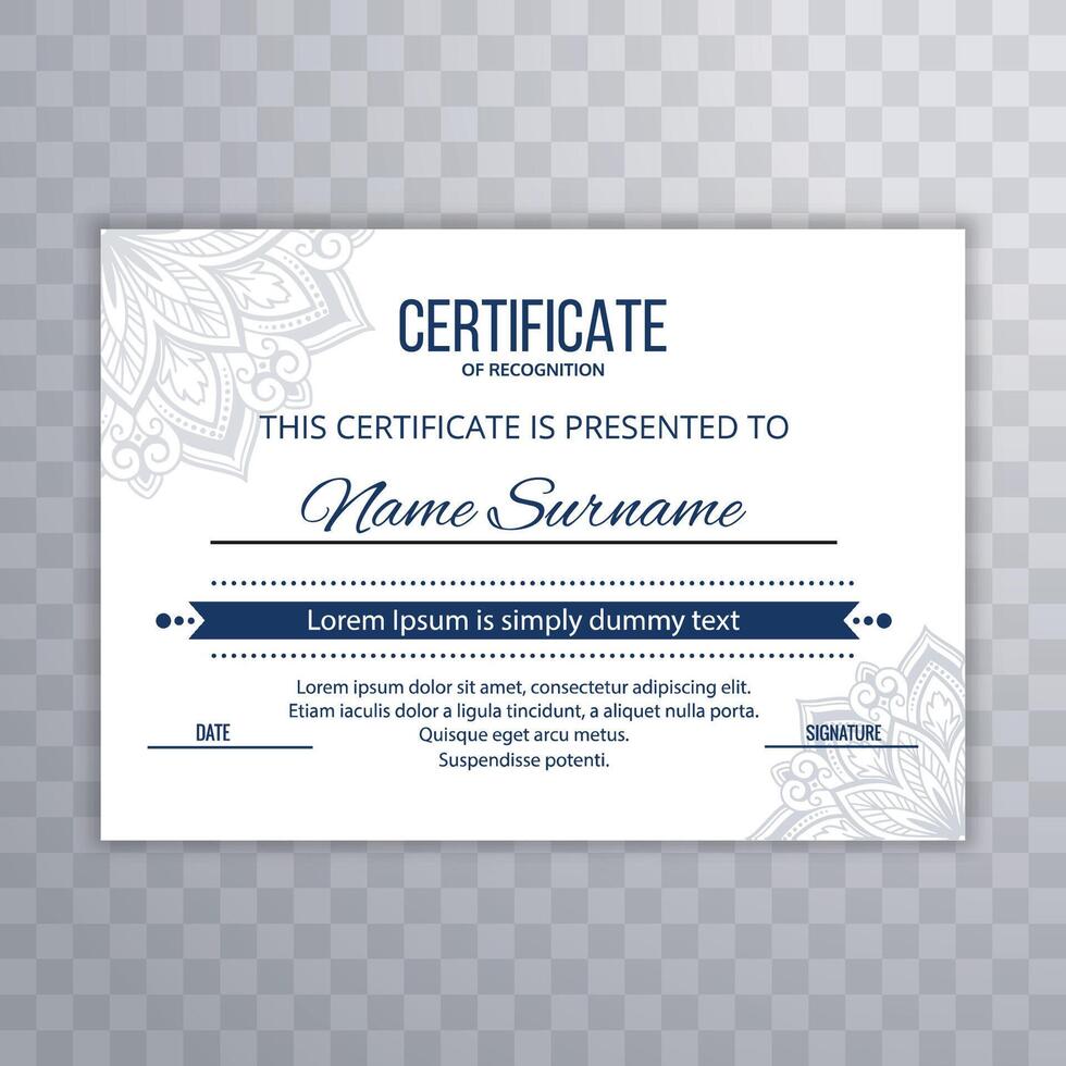 Certificate appreciation or certificate template design vector