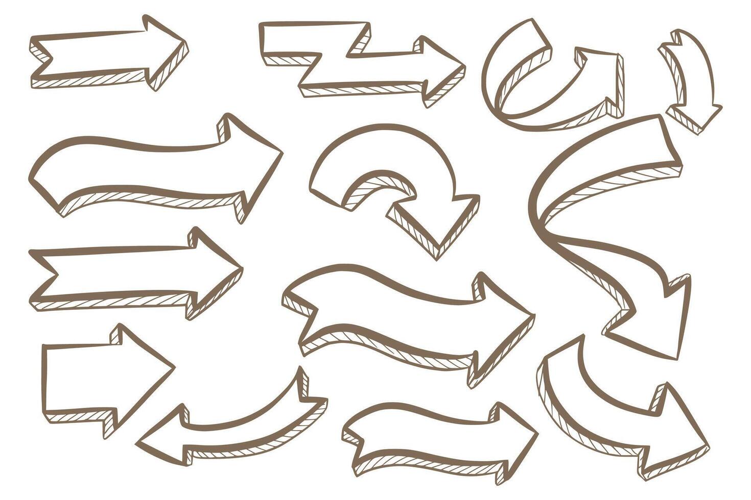 Modern different arrow set design vector