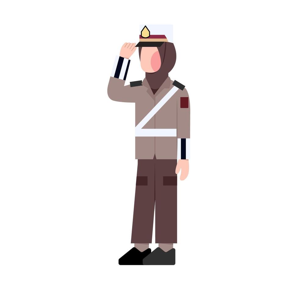 Character Of Indonesian Woman Police vector