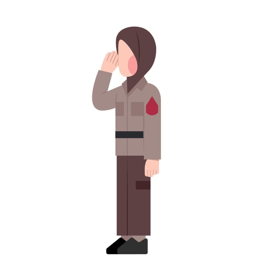 Character Of Indonesian Woman Police vector