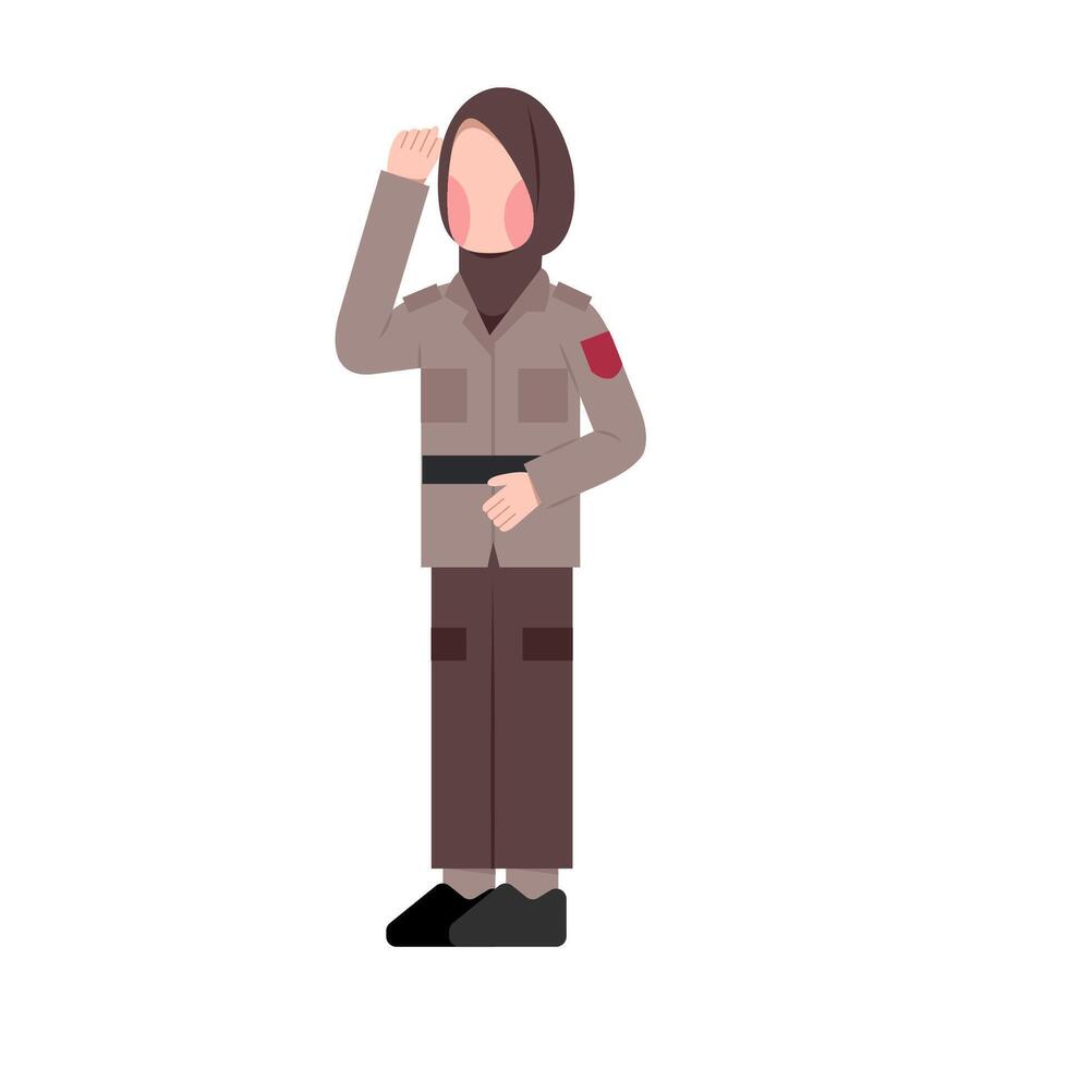Character Of Indonesian Woman Police vector