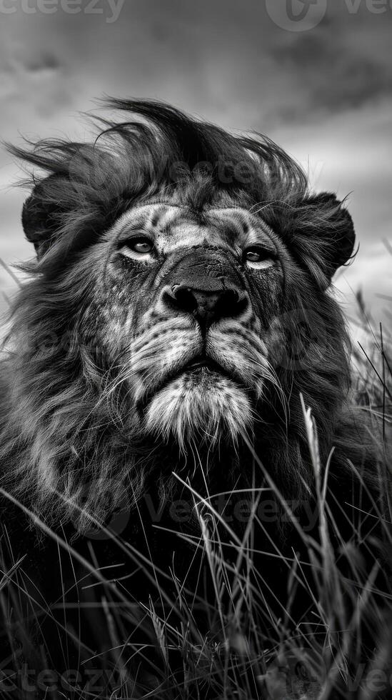 Wild Animal Nature in Black and White photo