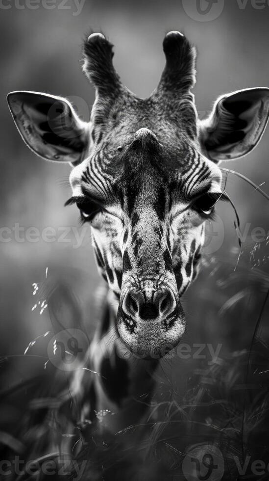 Wild Animal Nature in Black and White photo