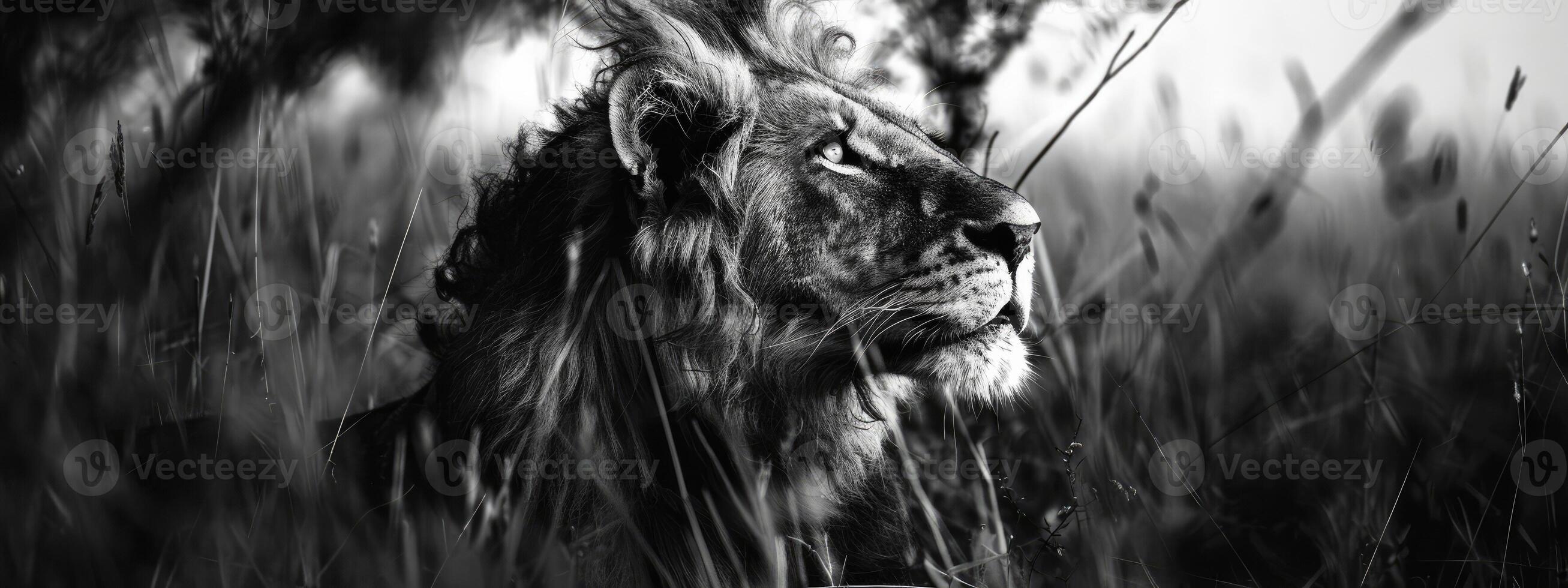 Wild Animal Nature in Black and White photo