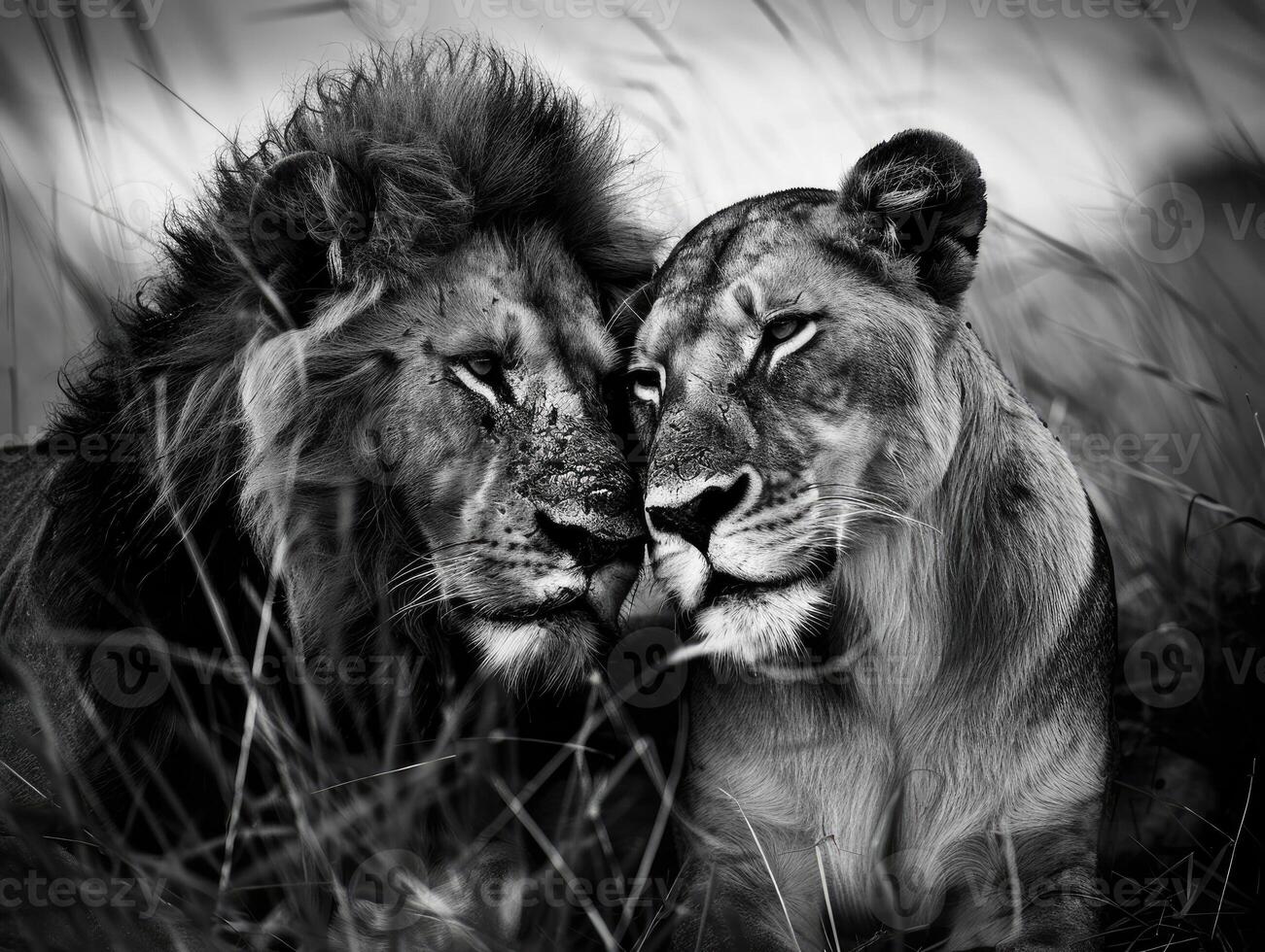 Wild Animal Nature in Black and White photo