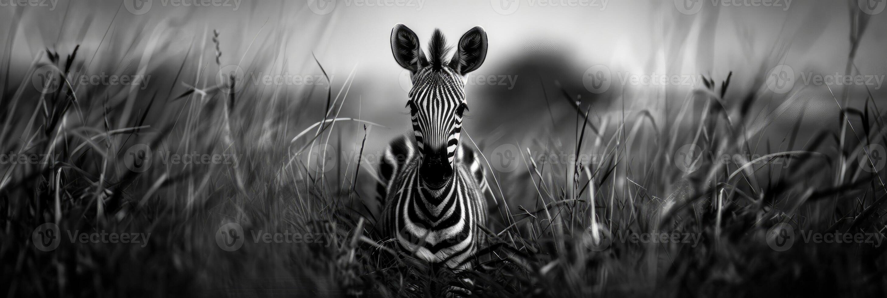 Wild Animal Nature in Black and White photo