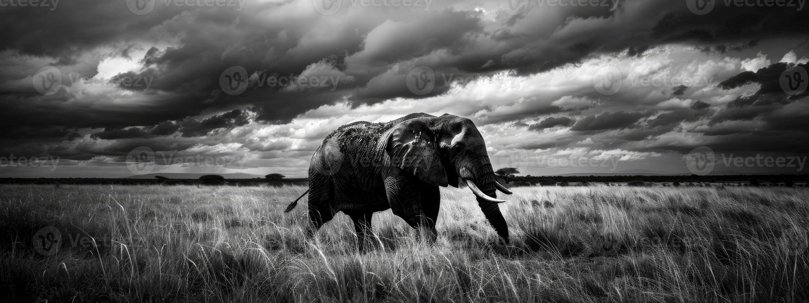 Wild Animal Nature in Black and White photo